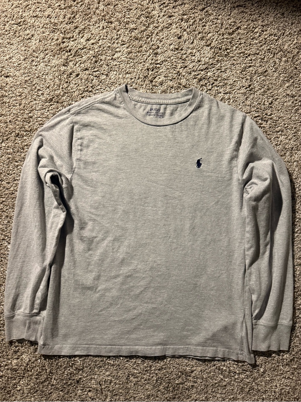 Kids Polo by Ralph Lauren Long-Sleeve Crewneck Shirt - Light Gray